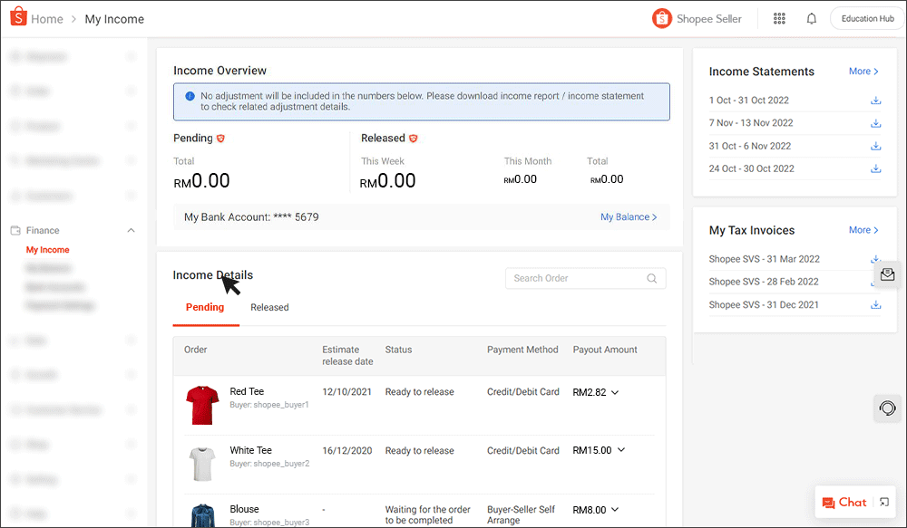 Checking Income Details | MY Seller Education [Shopee]